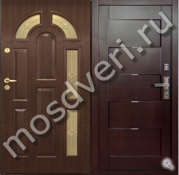 Квартирная дверь с массивом и витражными вставками - купить от производителя Мосдвери Квартирная дверь с массивом и витражными вставками