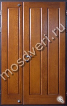 Коричневая двупольная металлическая дверь МДФ - купить от производителя Мосдвери Коричневая двупольная металлическая дверь МДФ