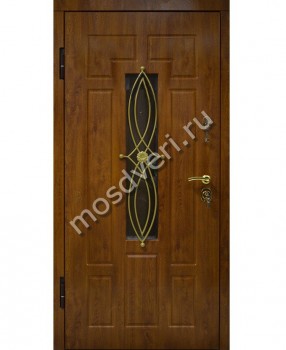 Дверь МДФ с панелью винорит, ковкой и стеклом - купить от производителя Мосдвери Дверь МДФ с панелью винорит, ковкой и стеклом